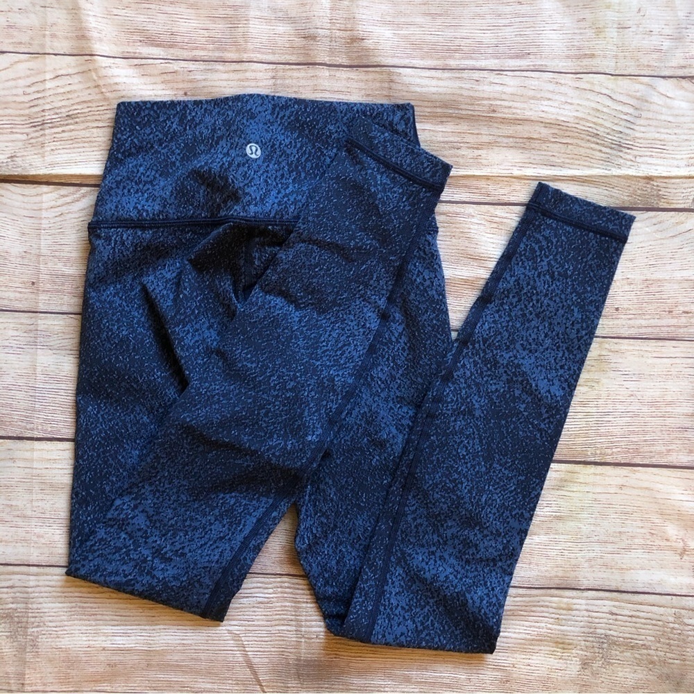 Lululemon Wunder Under Pant (Hi-Rise) Power Luxtreme Jacquard Blue